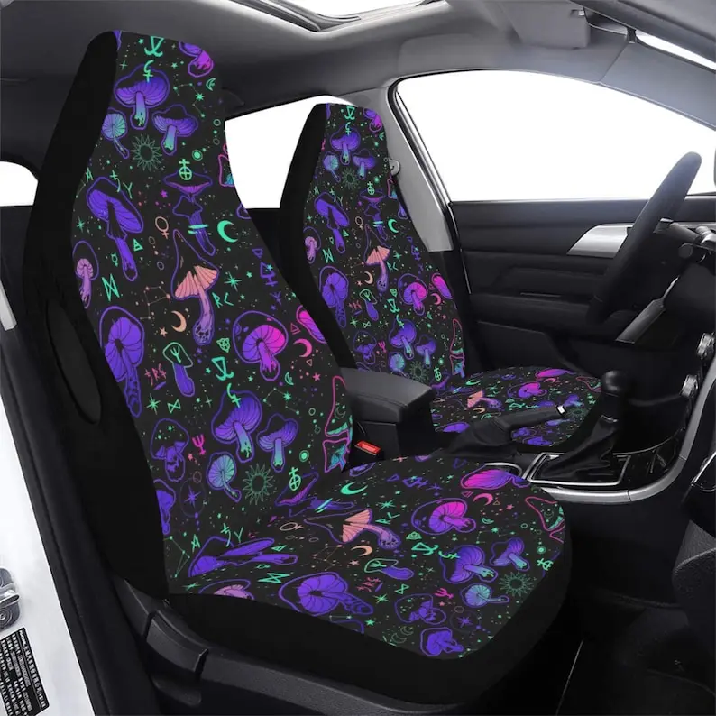 Pastel goth mushroom Car Seat Covers, Mystic car accessories, Witch car interior decor, Car Seat Covers Airbag Compatible,