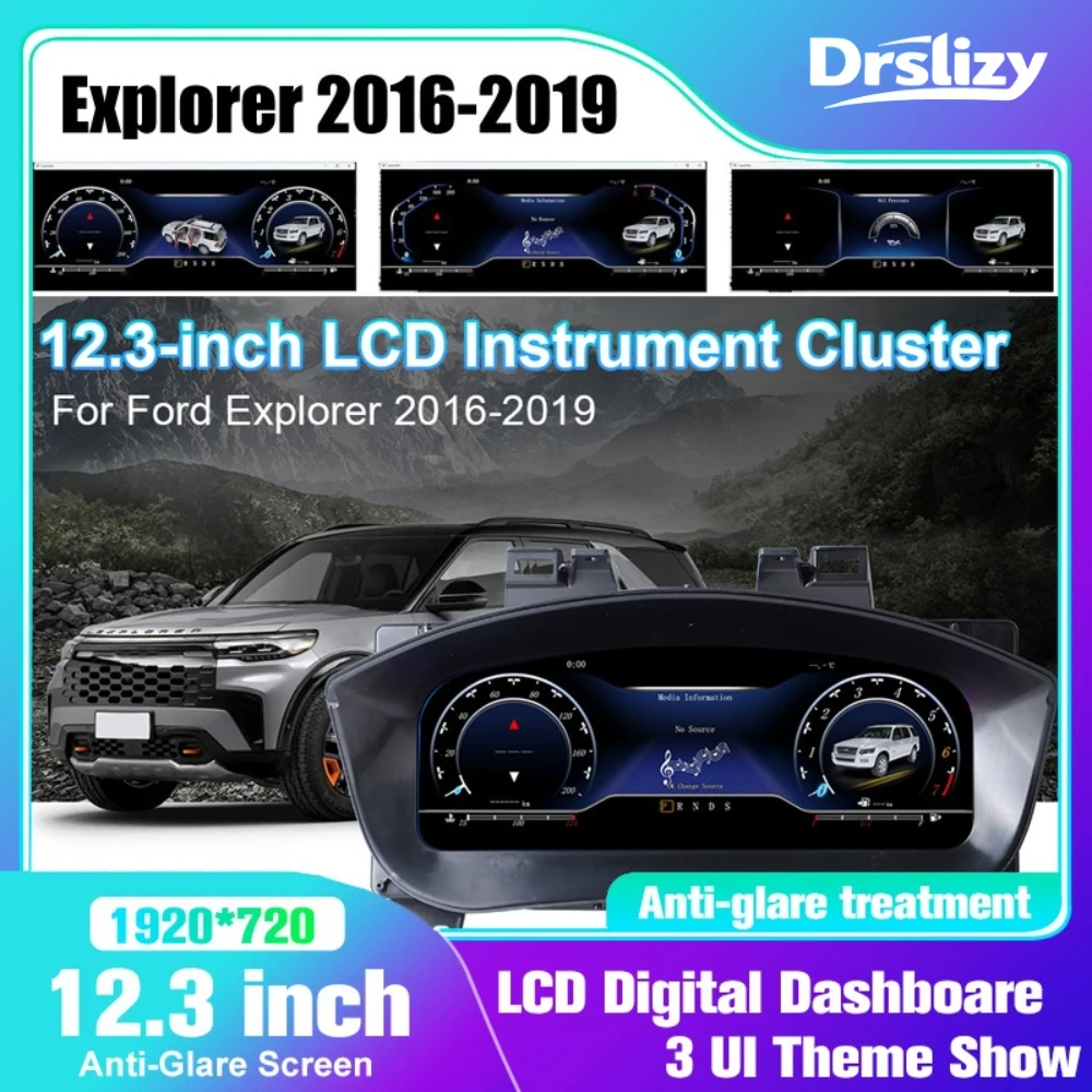 

Digital Cluster for Ford Explorer 2016-2019 Dashboard Cluster Screen 2K Digital speedometer LCD instrument panel 4+3 Colour UI