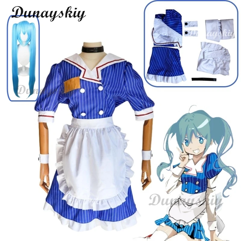 

MiIIiiiiikuku Cosplay Costumes Anime Mesmerizer Uniform Women Striped Maid Dress Apron Suit Halloween Christmas Carnival Party