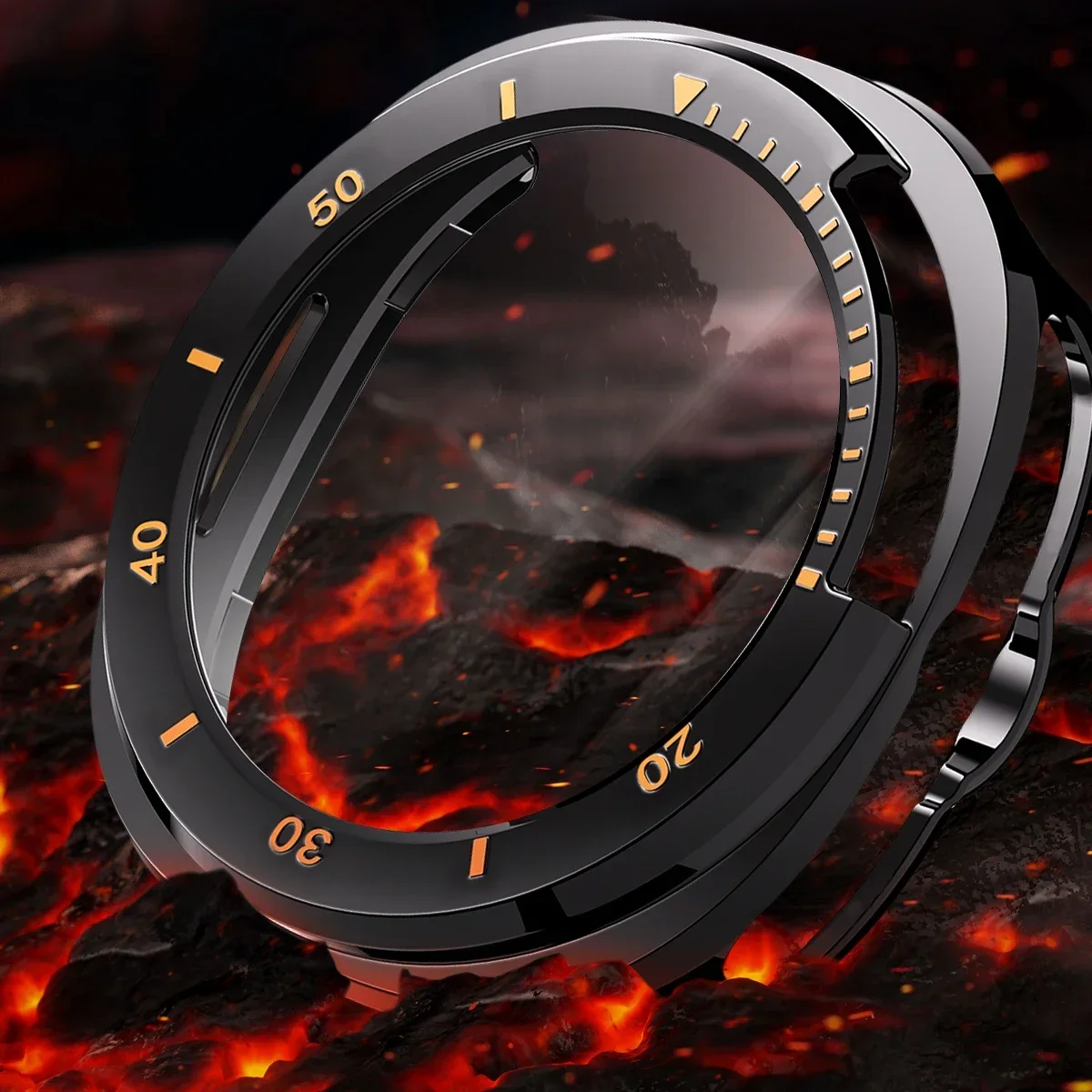 حافظة ساعة 2 في 1 + واقي شاشة لساعة سامسونج جالاكسي 8 غطاء كلاسيكي للكمبيوتر الشخصي واقي شاشة من الزجاج المقسى