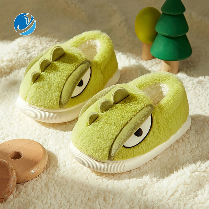 

Mo Dou Children's Autumn And Winter Warm Cotton Shoes Cute Dinosaur Home Cotton Slippers Girls' And Boys' Winter Cotton Shoes