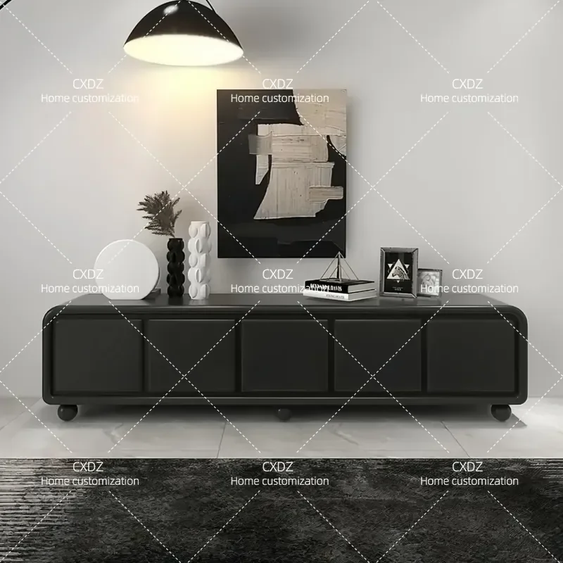 Cream Solid Wood TV Cabinet Modern Simple Living Room Audio Visual Storage Floor Stand Creative Personality Home Furniture