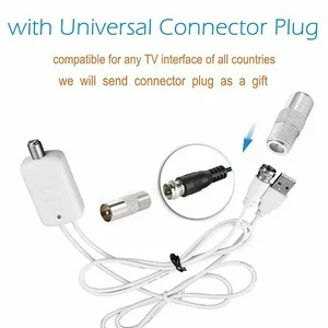 هوائي تلفزيون رقمي عالي الدقة عالي الدقة بدقة 4K DTV صندوق الاتحاد الأوروبي قابس 5000 ميل داخلي نشط معزز عالي الدقة تصميم مسطح أعلى 8 مبيعات IPTV في البرازيل - رقم 8