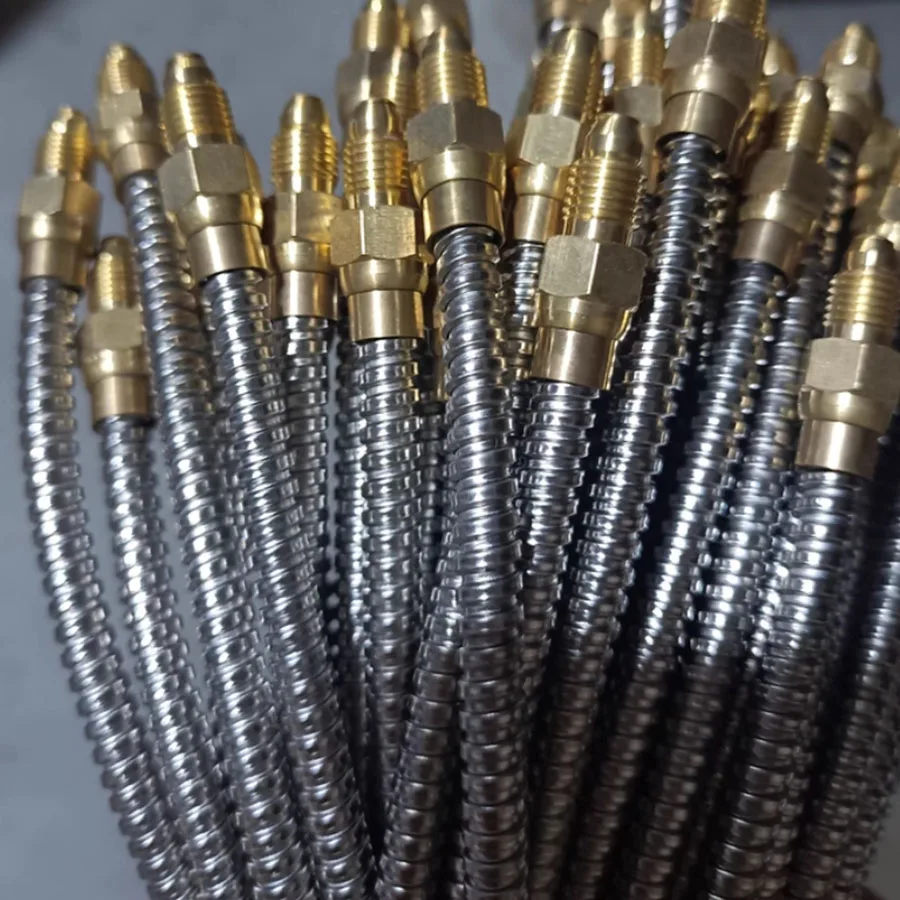 Stainless steel corrugated pipe sleeve oil pipe M4M6 CNC machine tool lubricating oil pipe CNC lathe spring guide oil pipe joint