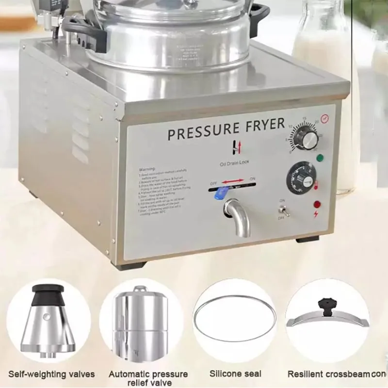 Balcão elétrico mesa óleo frito máquina comercial frango fritadeira pressão profunda