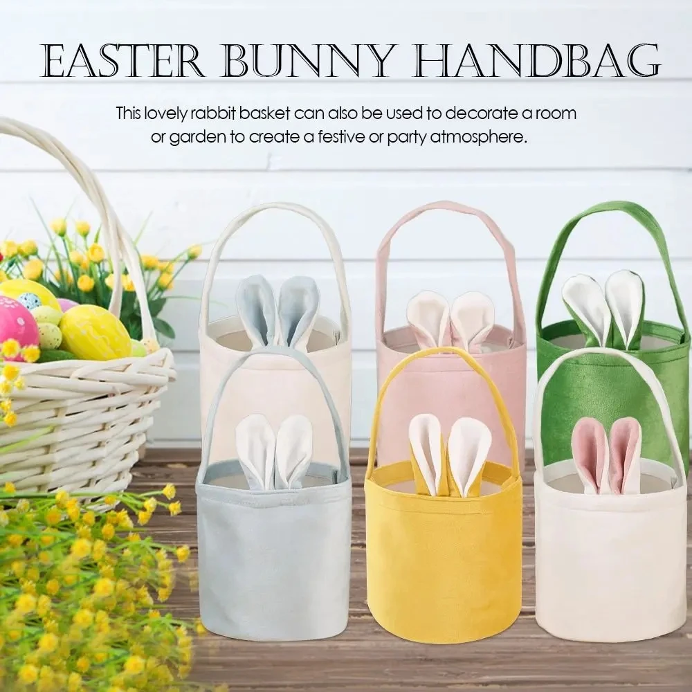 1Pcs Easter Bunny Bags Rabbit Ears Velvet Bag Gift Box Sugar Box Wedding Candy Box Cute Basket Easter Decor Easter Carrot Bags