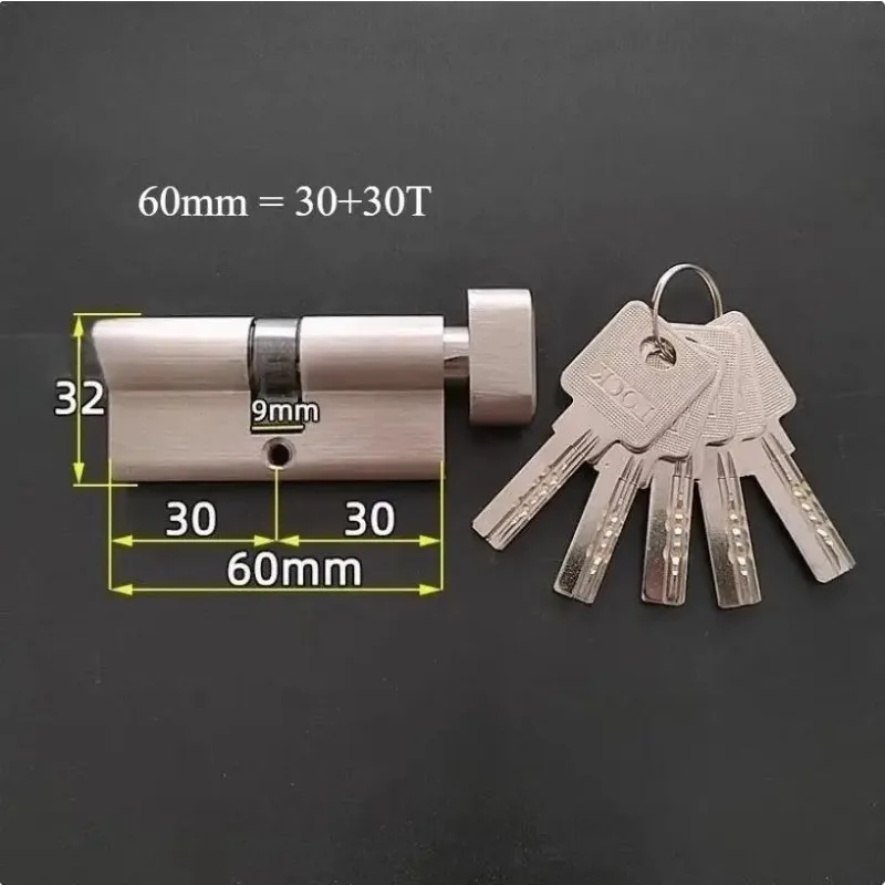 

Security Door Center Brass Lock Cylinder with Knob Aluminum Alloy Door Core Height 32mm 1pcs