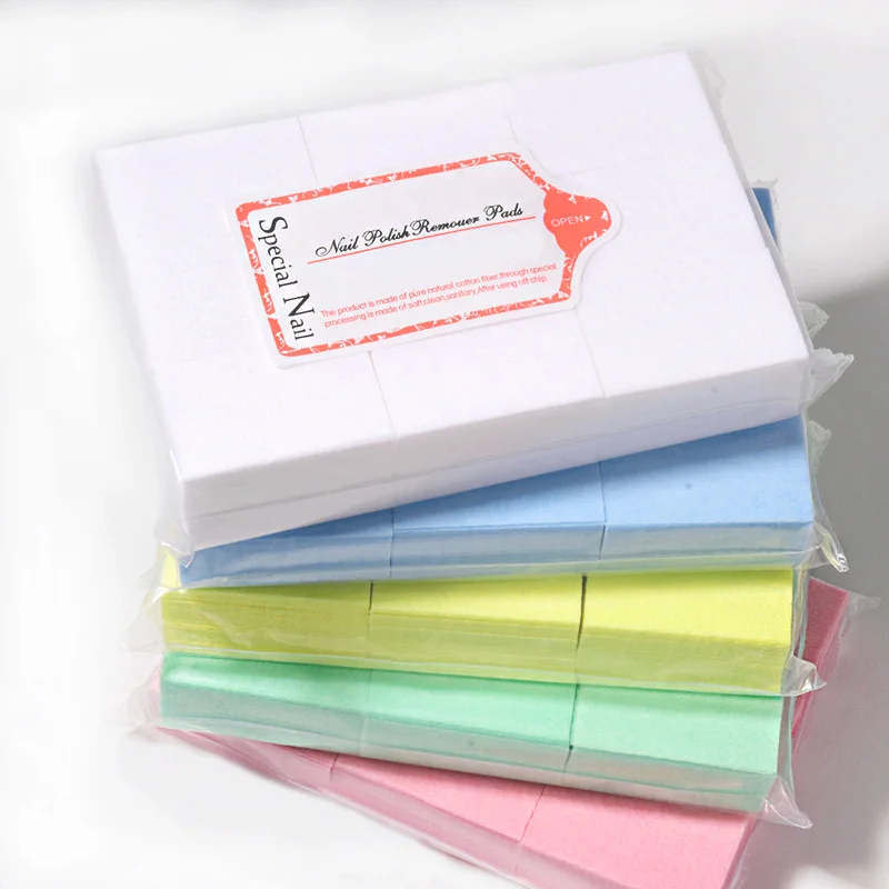 200Pcs/600Pcs네일 폴리쉬 리무버 코튼 패드; 매니큐어 리무버 면 패드; 매니큐어 리무버 청소 면 패드