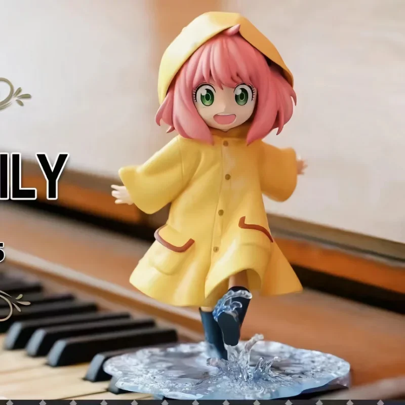 12.5cm Spy X Family Anime Figure Kawaii Raincoat Anya Forger Action Figures Yor Forger Figurine PVC Collectible Model Doll Toys