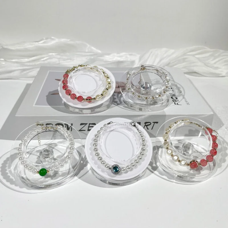 

Transparent Jewelry Displays Rack Acrylic Bracelet Showcase Holder Counter Bracelet Show Shelf Live Pictures Display Props
