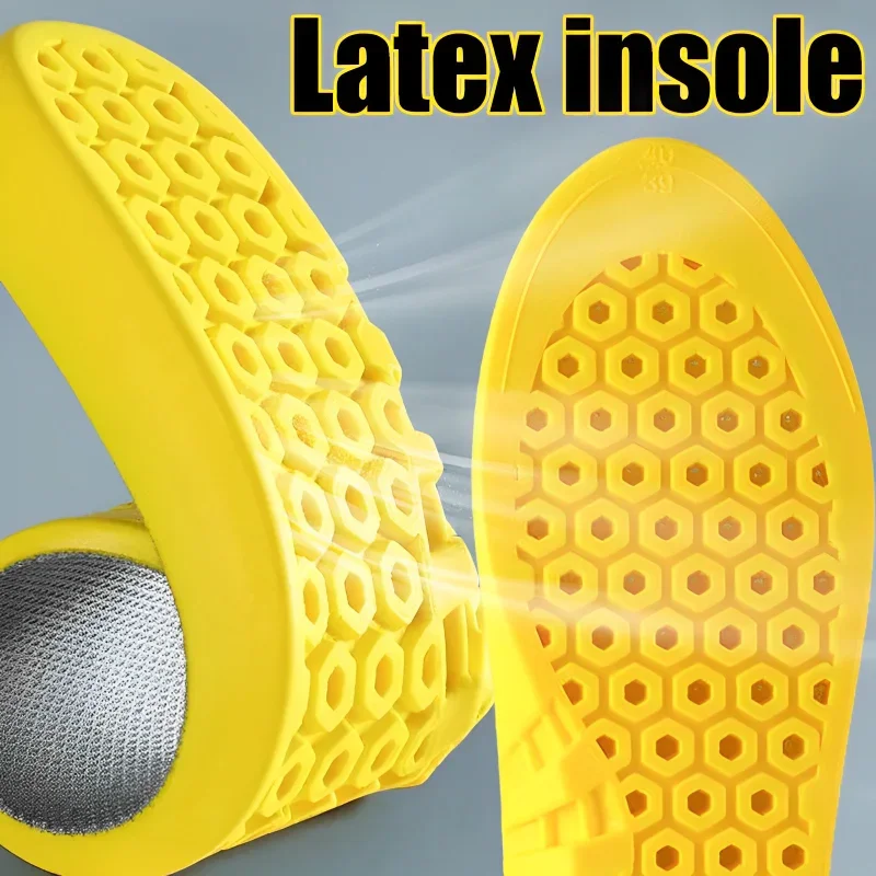 

Latex Sports Insole High Quality Men Women Sports Shoe Pad Shock Absorbing Elastic Insoles Gym Run Foot Orthopedic Insole Sole