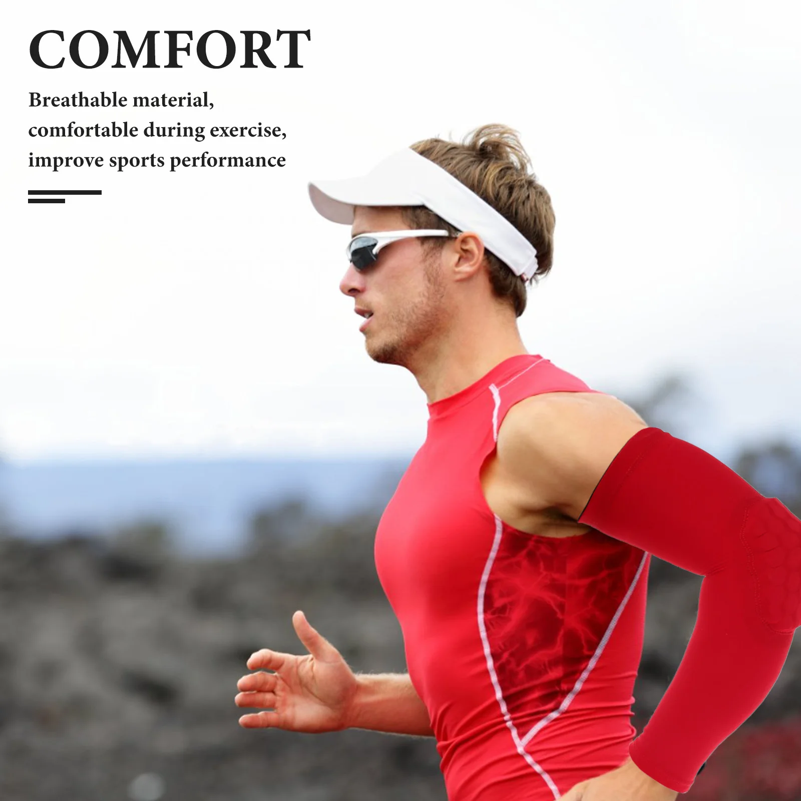 العسل تنفس المضادة للتصادم الكوع كم الرجال النساء الرياضة الذراع حامي كرة السلة الكرة الطائرة الدراجات اللياقة البدنية منصات #6