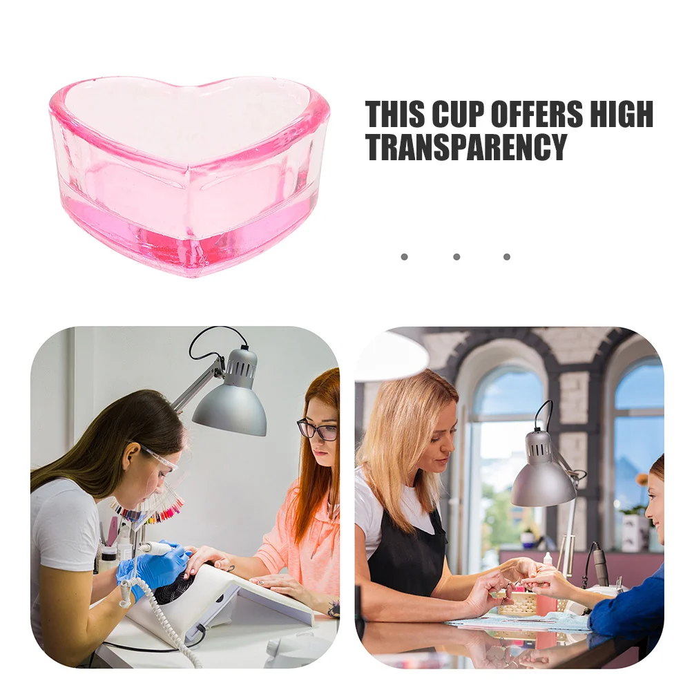 ถ้วยแก้วใสสำหรับใส่ยาทาเล็บ 2 ชิ้น อุปกรณ์ทำเล็บคริสตัลใส สำหรับร้านทำเล็บและใช้ในบ้าน