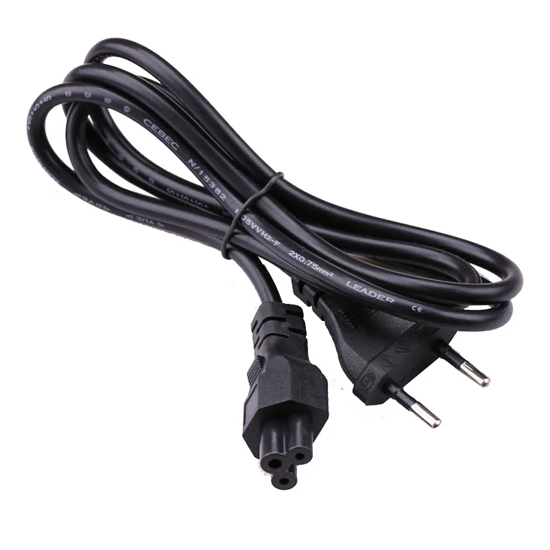 High Quality 1.2M 3 Prong EU Plug European or US Plug Laptop AC Power Cable Power Adapter Charger Plum blossom tail Cord Cable