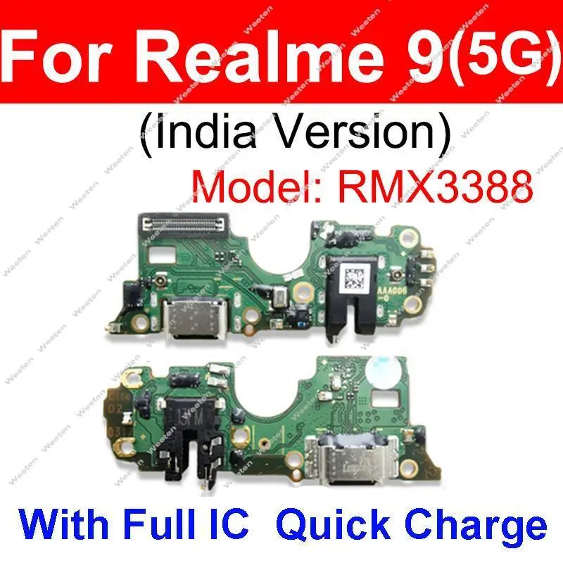 For Realme 9 9i 9 Pro Plus 9Pro+ 4G 5G USB Charger Board Dock Connector USB Charging Jack Port Small Board Parts