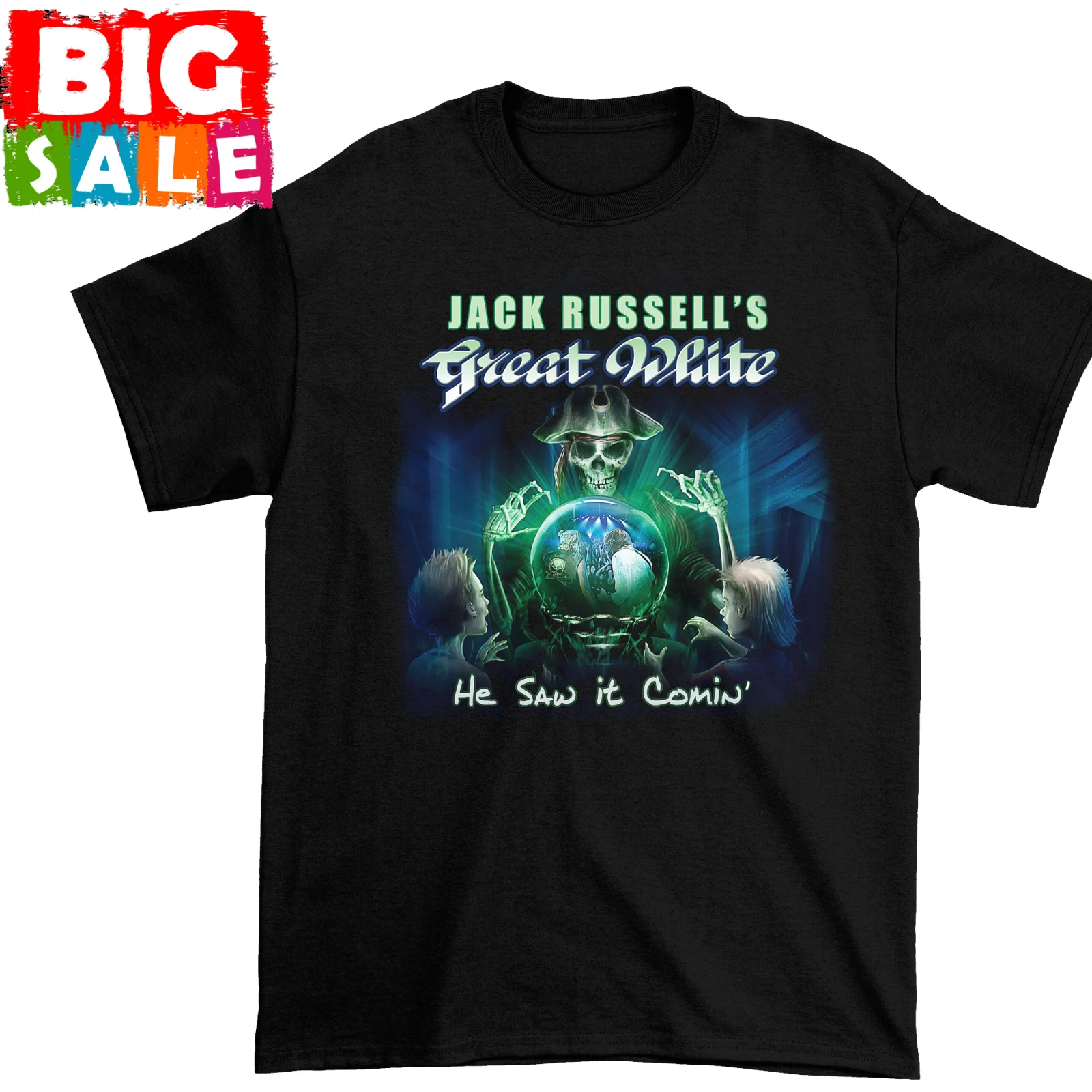 Jack Russell of Jack Russell's Great White Black Unisexd All size Shirt C448