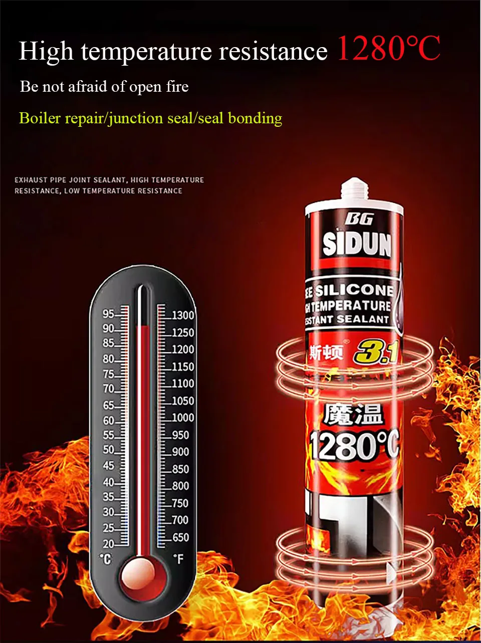 Non-Silicon Heat Resistant Flame Retardant Glue Glass Glue Caulk Sealant Fire Resistant Heat Resistant Structural Adhesive