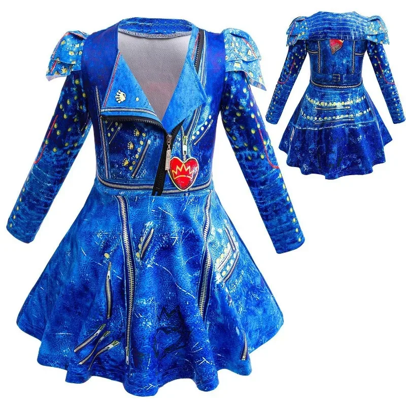 l2025l أزياء الهالوين للفتيات أحفاد 3 مال للفتيات أزياء صعود الأحمر إيفي التأثيرية ملابس فانتازيا الهالوين للأطفال #6