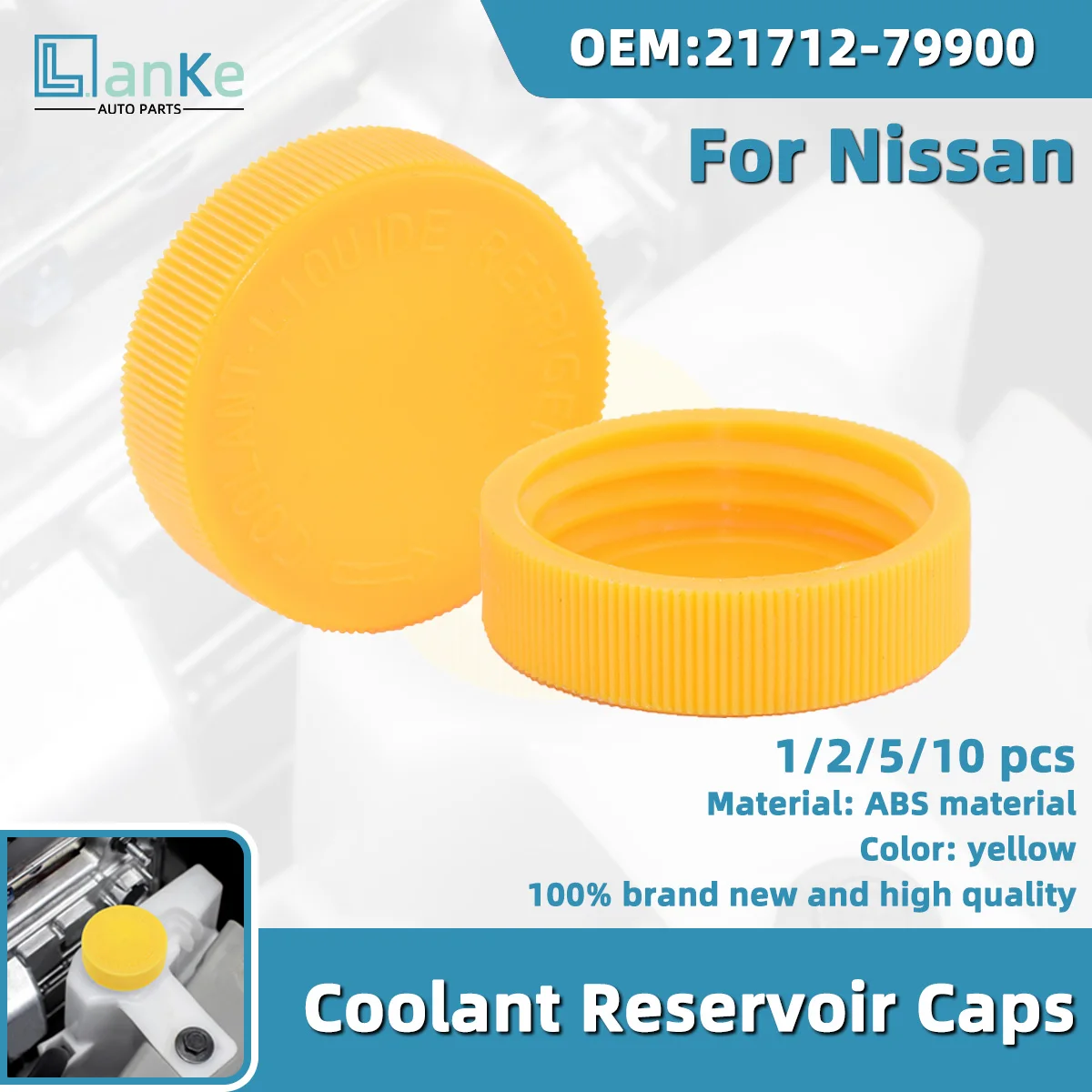 Lanke Vehicle Special Radiator Coolant Reservoir Cap Shockproof Dust Proof Durable Fit For  Mazda 6 Atenza Accessories,L32715355