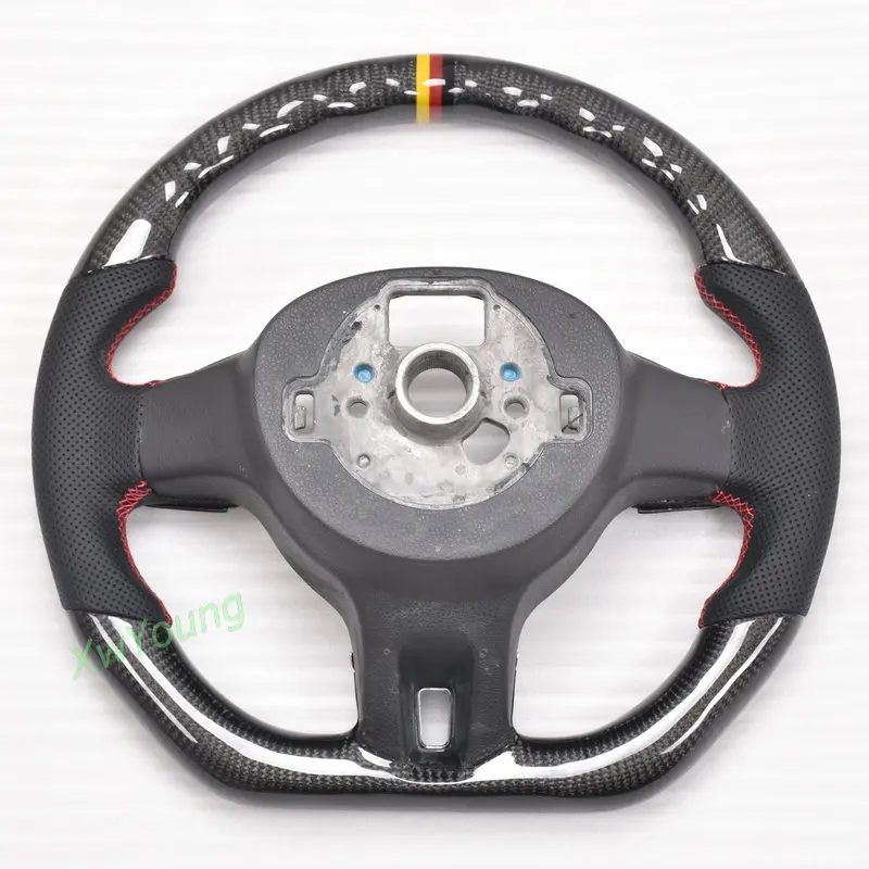 For VW Volkswagen Golf 6 / Sagitar / Bora / Jetta 100% Real Carbon Fiber Steering Wheel (No Paddles)