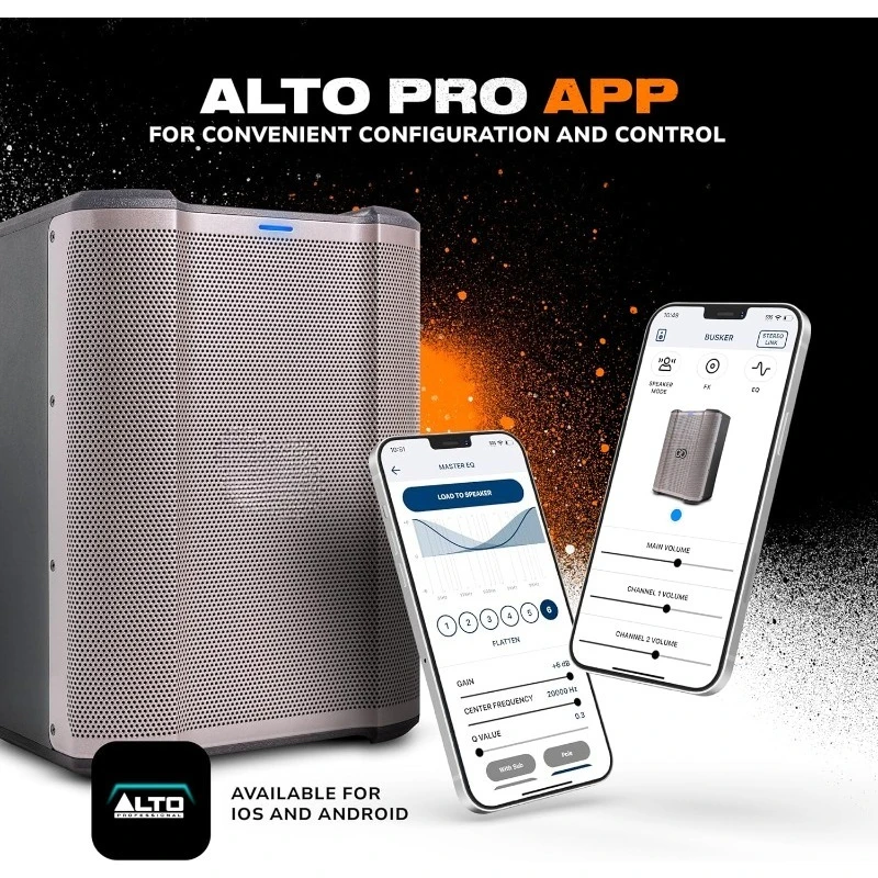 إصدار خاص من Busker - مكبر صوت PA محمول بقدرة 200 وات مع بطارية قابلة لإعادة الشحن، بلوتوث، خلاط ثلاثي القنوات، Alesis FX، App، #5