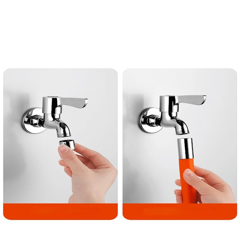 Faucet Extension Hose Lengthening Anti Splash Extender Bendable and Shaped Universal Rotary Extension Hose