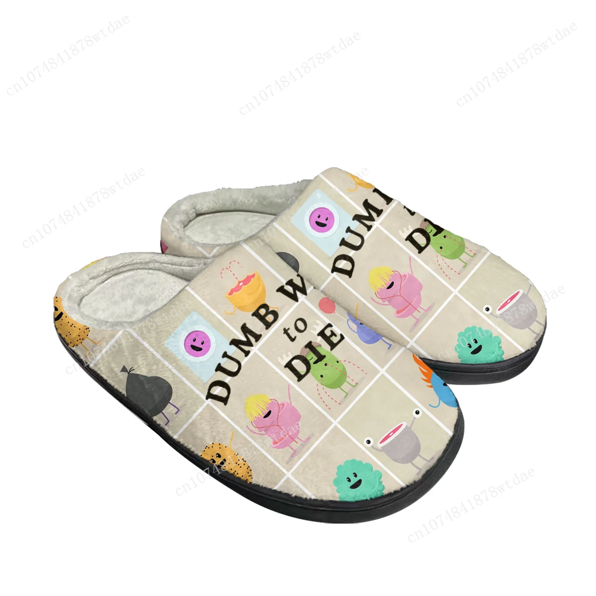 Dumb Ways To Die Home Cotton Slippers Men Women Plush Bedroom Casual Keep Warm Shoes Anime Cartoon Custom Thermal Indoor Slipper