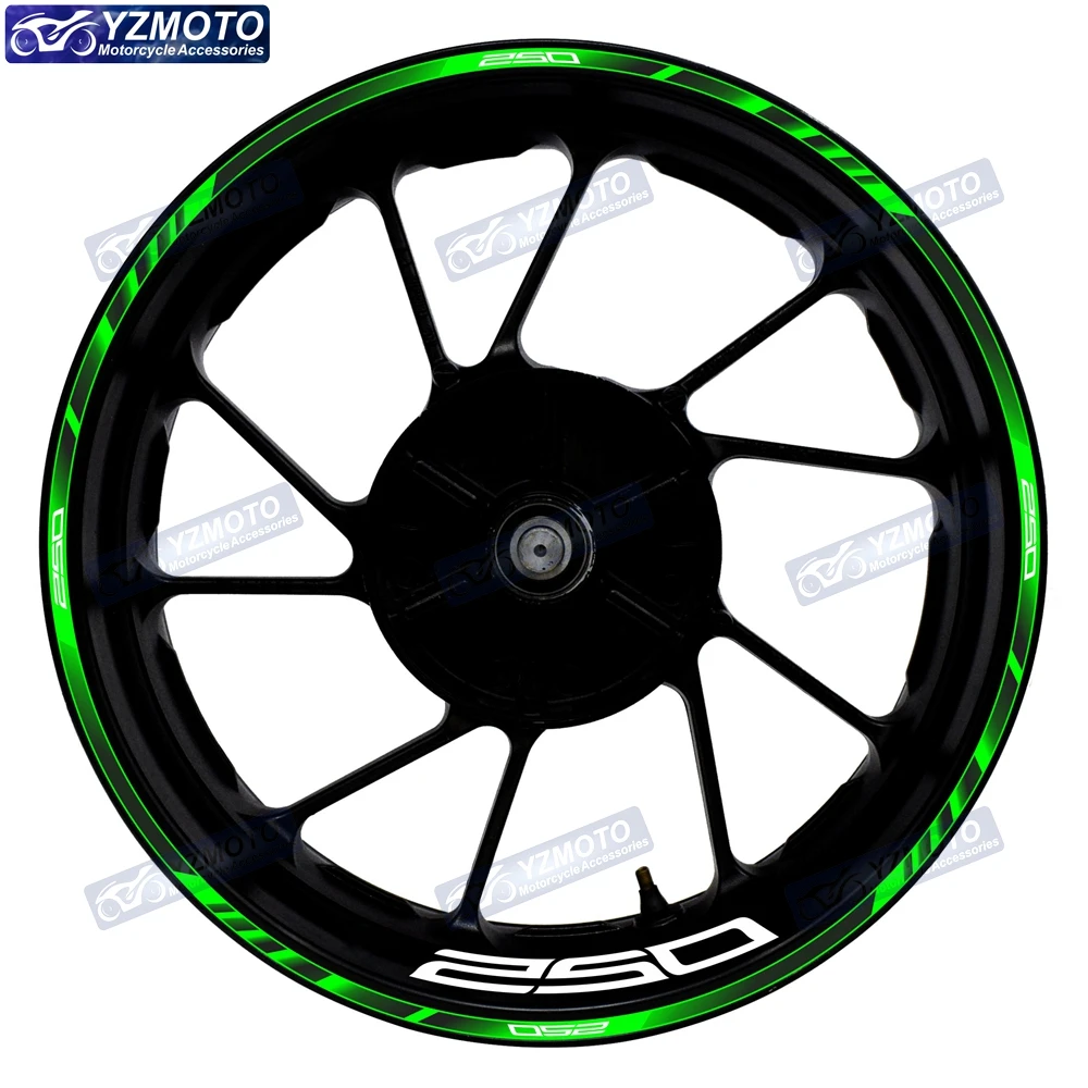 For Z250 Motorcycle 17 Inch Front And Rear Wheel Sticker Hub Decal Modified Decorative Racing Reflective Waterproof Rim Stickers 2