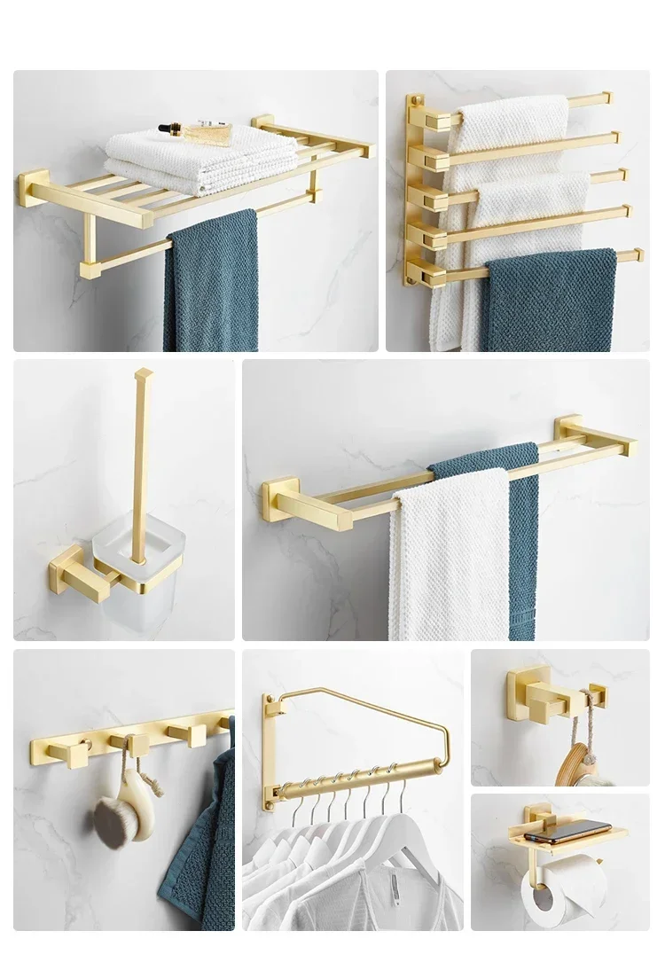 

Paper towel holder Towel Bar Rail Toilet Paper Holder Towel Rack Hook Soap Dish Toilet Brush Phone Stand Bathroom Accessories CU