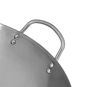 Traditioneller handwerklicher Wok mit binauralem Doppelohr, ohne Beschichtung, riesiger und manueller Gasherd, Wok für Koch und Fry, Eisen, 34 cm, 40 cm 12 Hauptverkauf Pan Wok Iron - №11