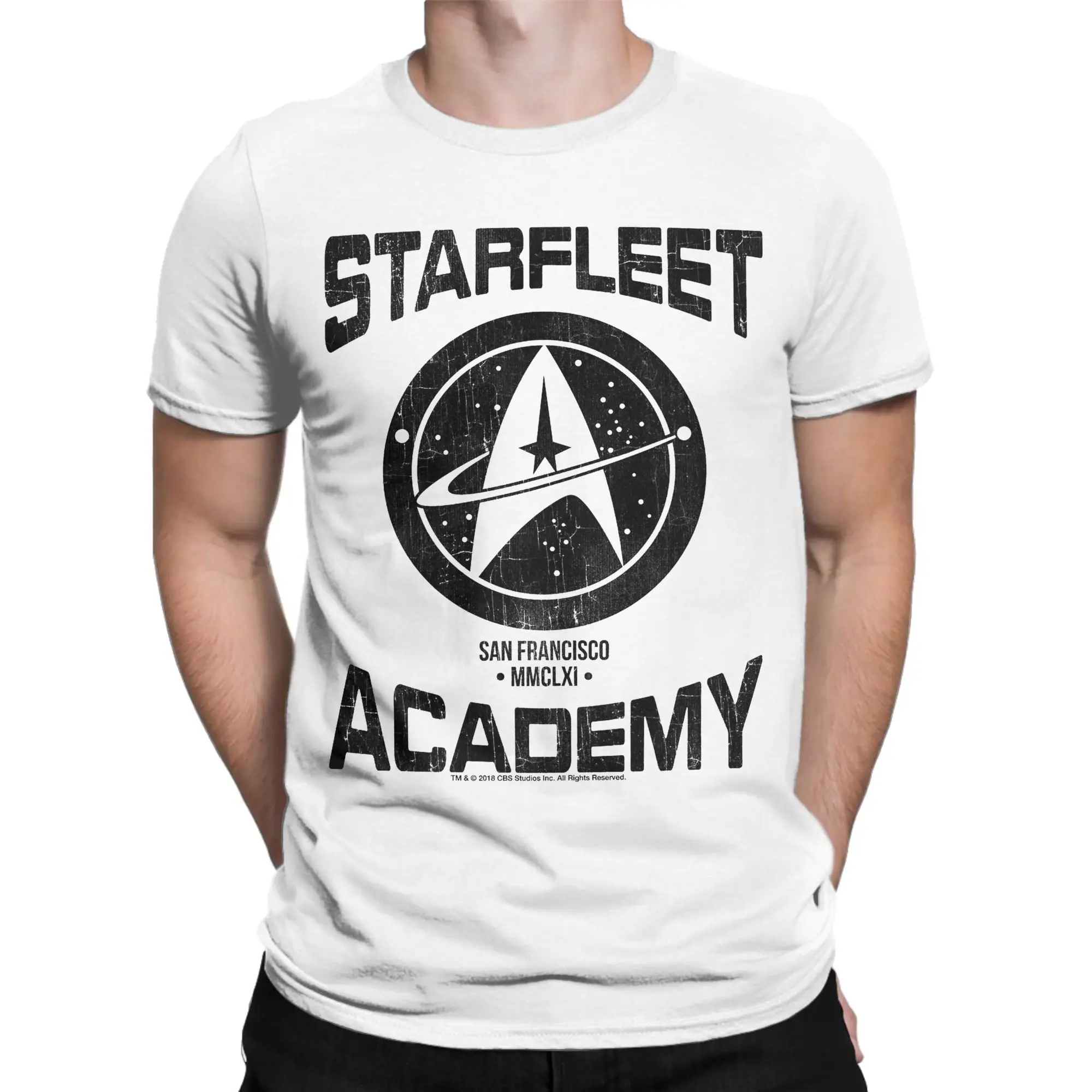 الرجال النساء نجوم الرحلات أكاديمية الفضاء تي شيرت ملابس القطن الخالص فريدة من نوعها قصيرة الأكمام Crewneck تيز هدية فكرة تي شيرت #2