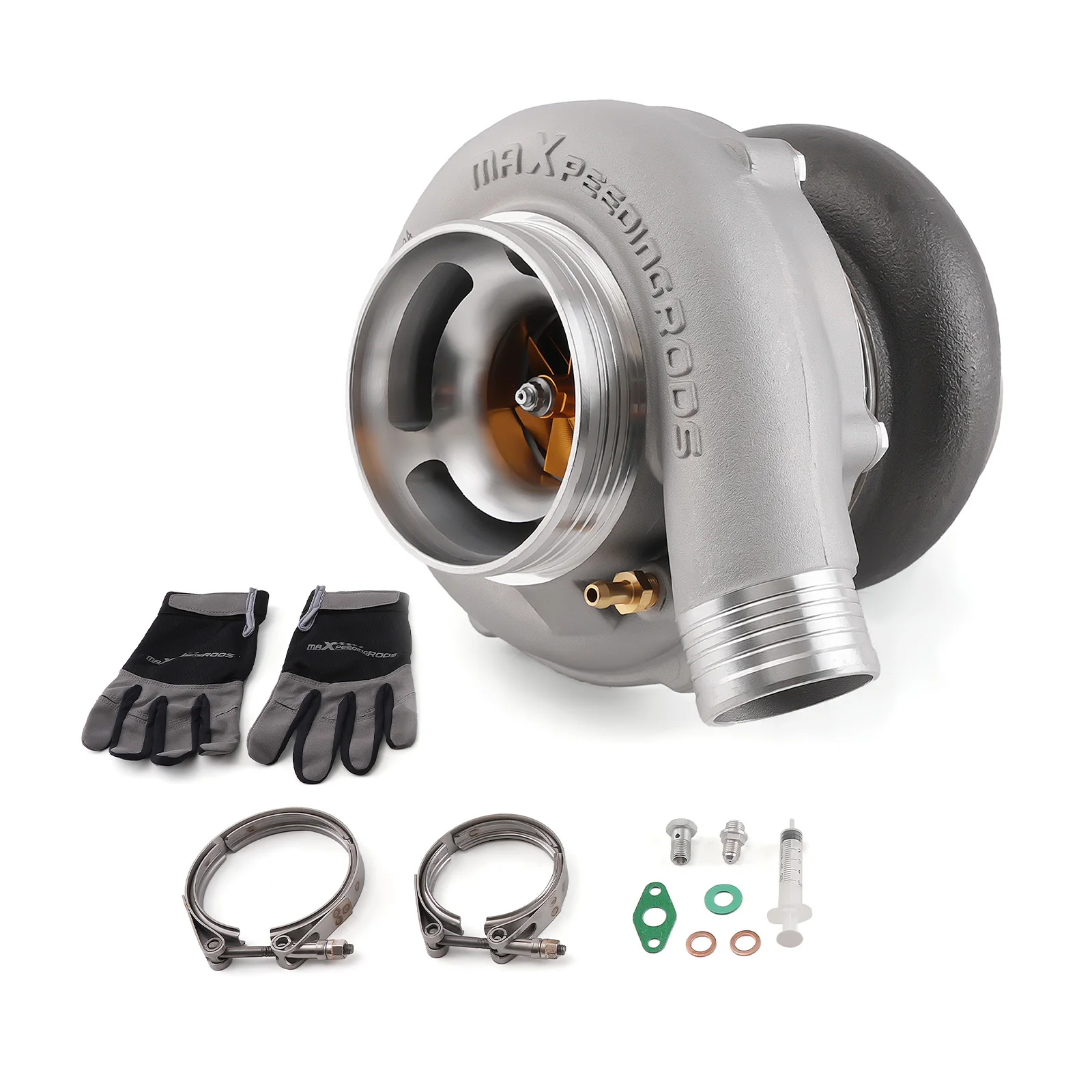 MaXpeedingrods Universal Billet Turbo  for 2.5-3.0L Engines V-Band Dual Ceramic Ball Bearing 500hp Turbocharger