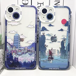 HD Printing Cute Japanese Anime Aesthetic Phone Case For iPhone 15 14 13 12 11 Pro Max Mini 16 Plus Clear Soft Cover