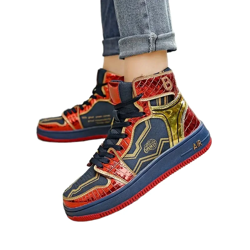 Marvel's new Spiderman spring and autumn high-top couples trendy cool boys' sneakers Hasbro personalized sneakers holiday gift