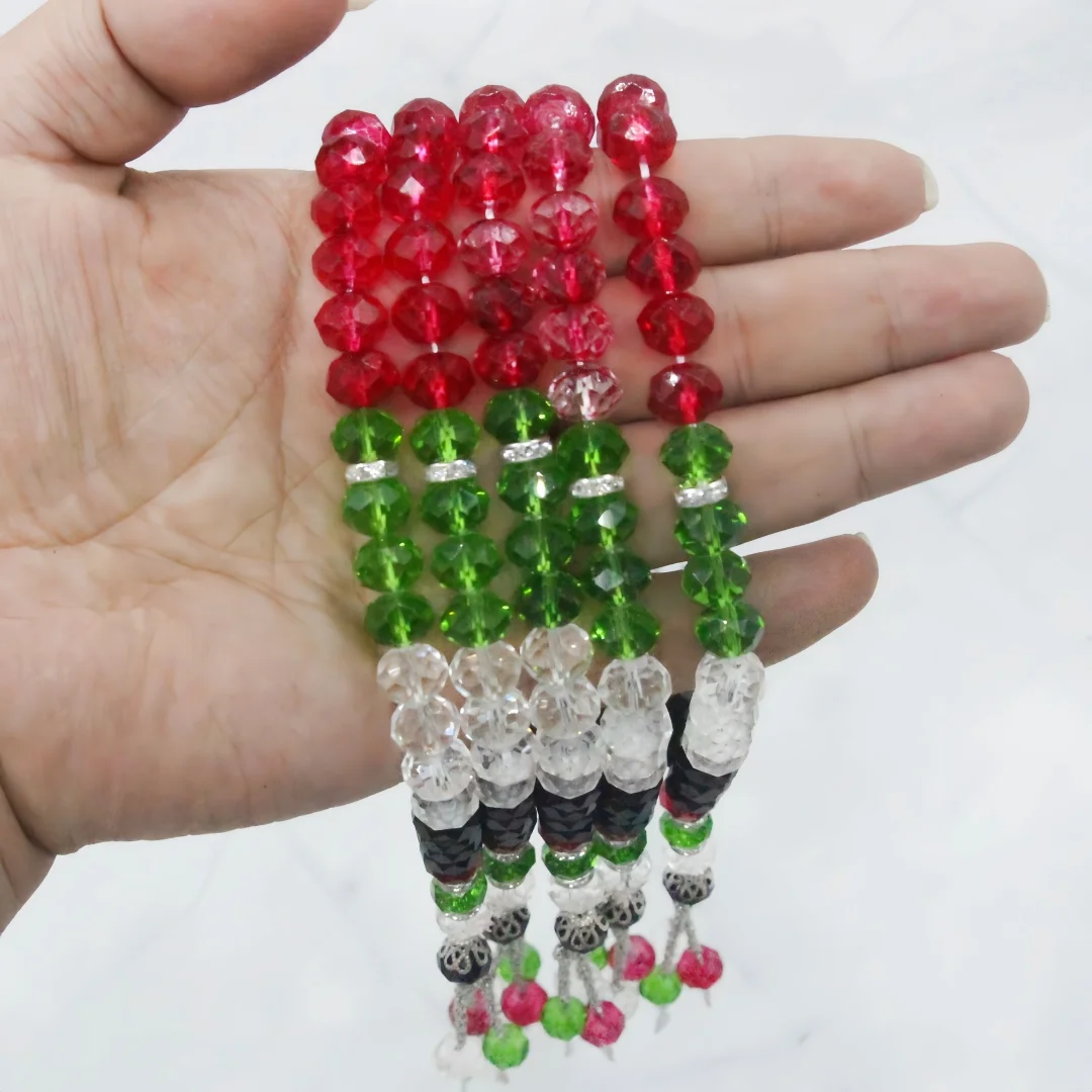 5 Pack Muslim Prayer Beads Coloured 10mm 33 Beads Mihrab Separators Count Exquisite Design Tasbih Prayer Beads