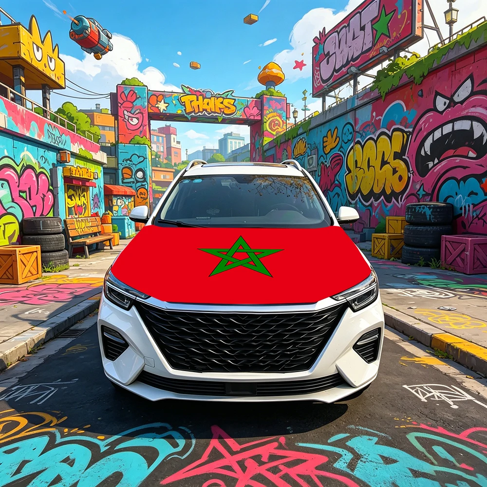 115x160cm National Morocco Flag Car Engine Cover Morocco For Decoration