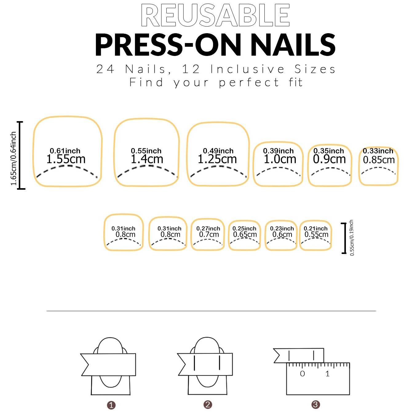 24 個のホワイト フレンチ ショート スクエア フルカバー偽足セットで外観を瞬時にアップグレードします。