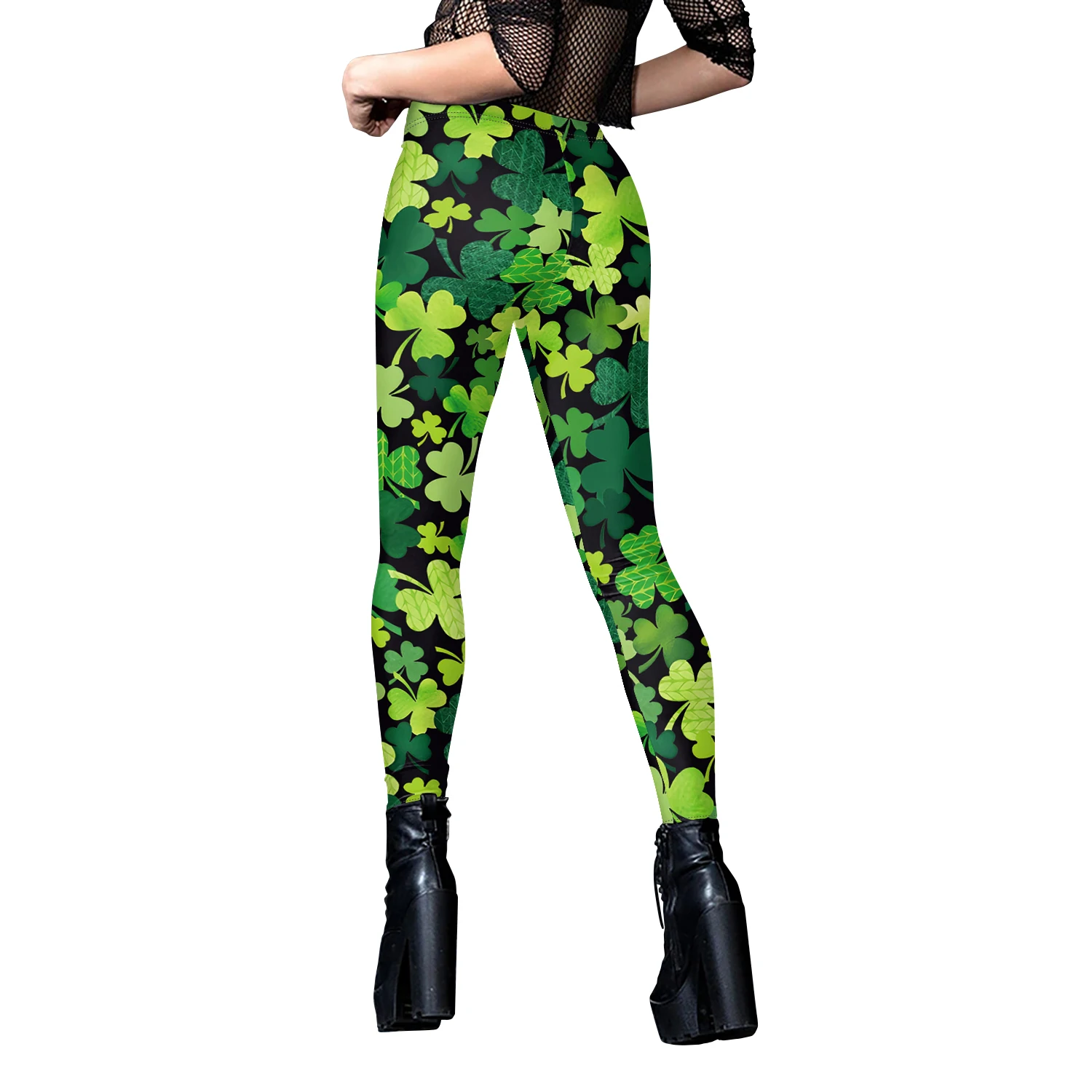 Nadanbao Frau Leggings Irish Clover gestreifte dehnbare schlanke Leggings elastische Fitness hose St Patrick's Day Leggin