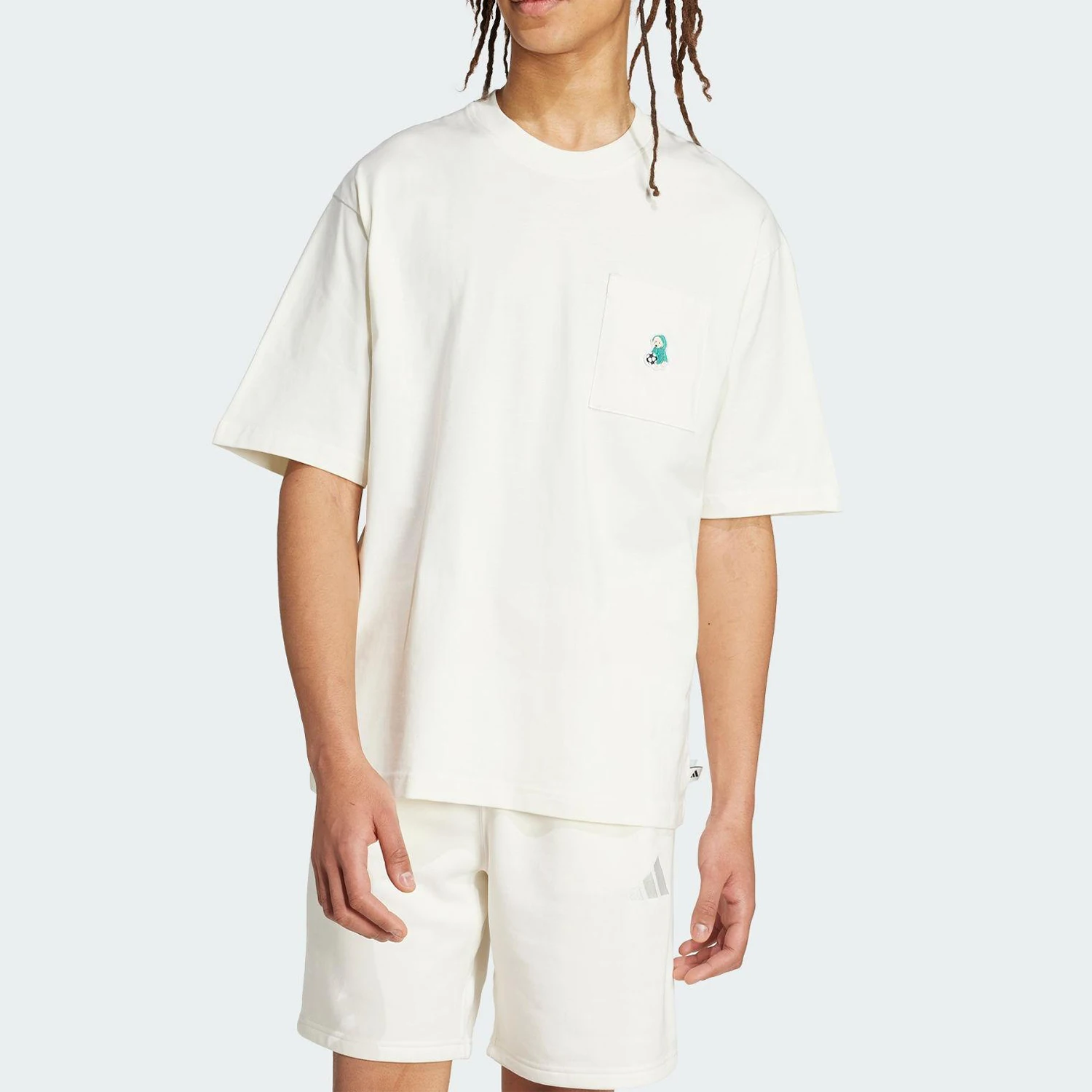 

Adidas genuine 2025 Summer Men's Round Neck Football Dog Print T-Shirt JL9234