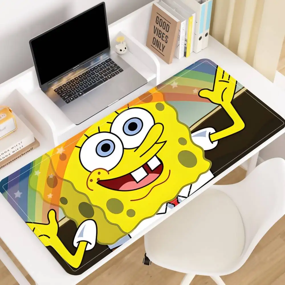 S-Sponge-Bob Mousepad Premium Locking Edge Mouse Mat Speed Mouse Pad Ultrafine Surface Desk Mat