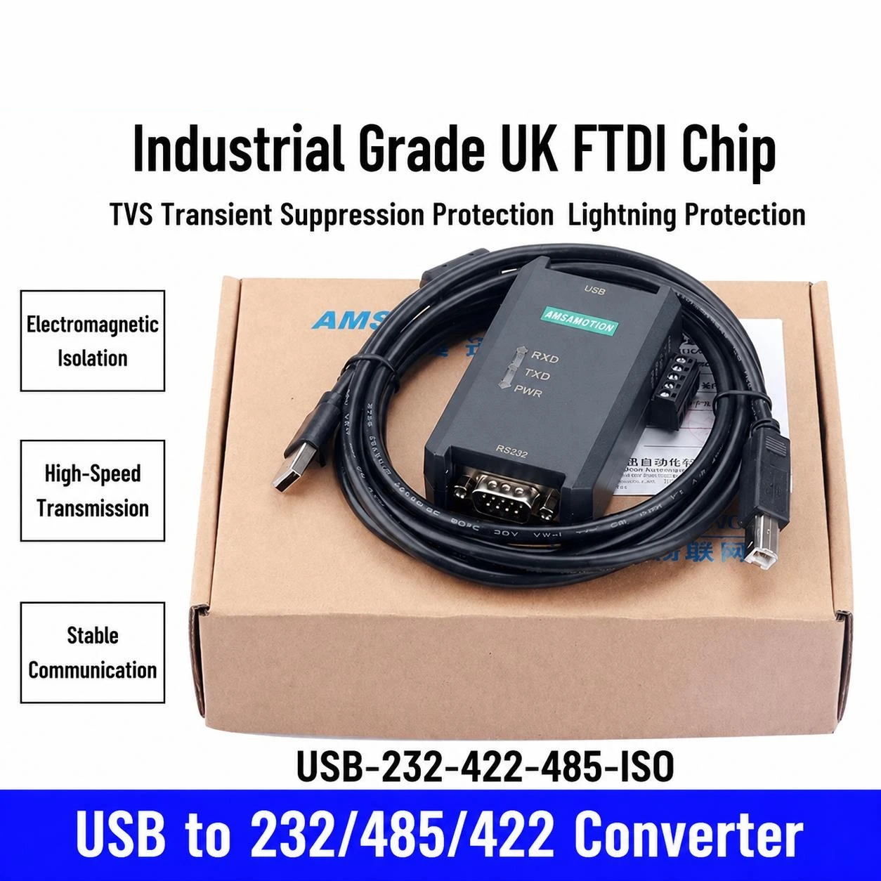 USB to RS485 422 RS232 Serial Adapter Cable Converter Data Debugging Communication Download Cable for Industrial Control