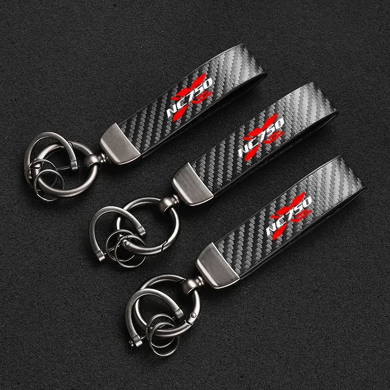 High-Grade Carbon Fiber Leather Motorcycle KeyChain For Honda NC750X NC750 X NC750X NC 750 X NC750 Accessories