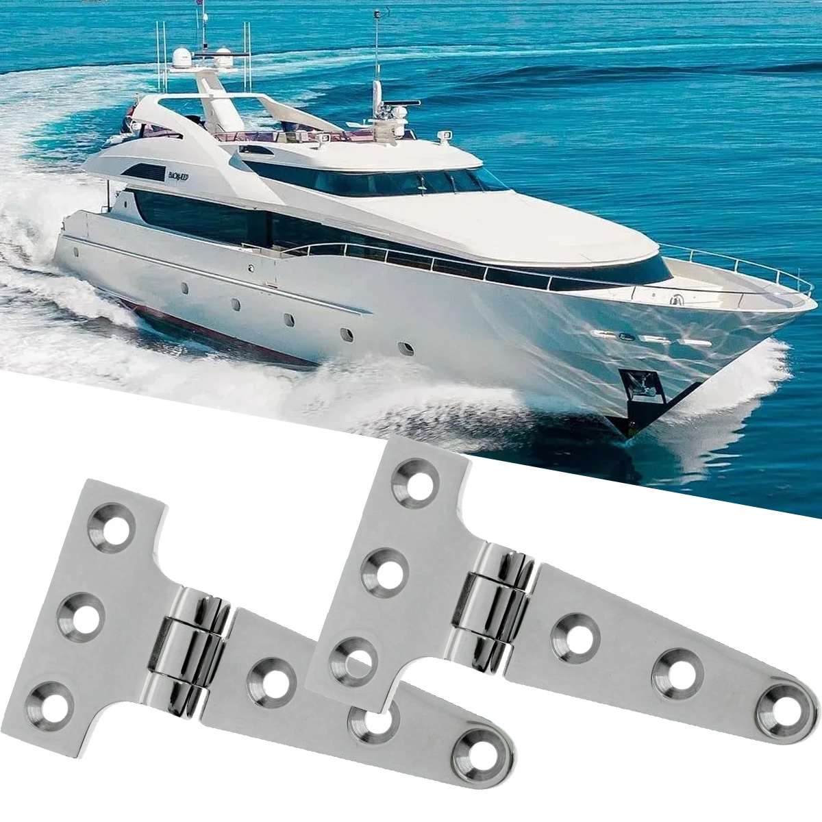 

2 PCS 100*54*4.8mm Heavy Duty T Hinge 316 Stainless Steel Marine Grade Casting Hinge Door Hatch Hinge Boat