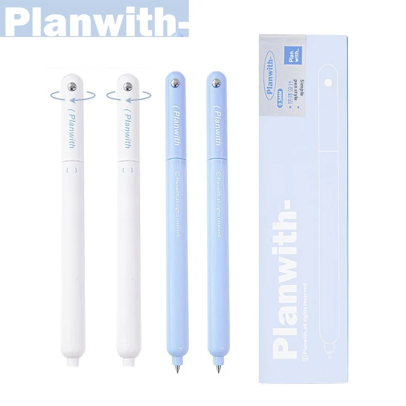 

Planwith High Value Gel Pens,Rotate Minimalist Fast-Dry,Smooth Writing Swiss Refill Black Ink BackTo School aesthetic stationery