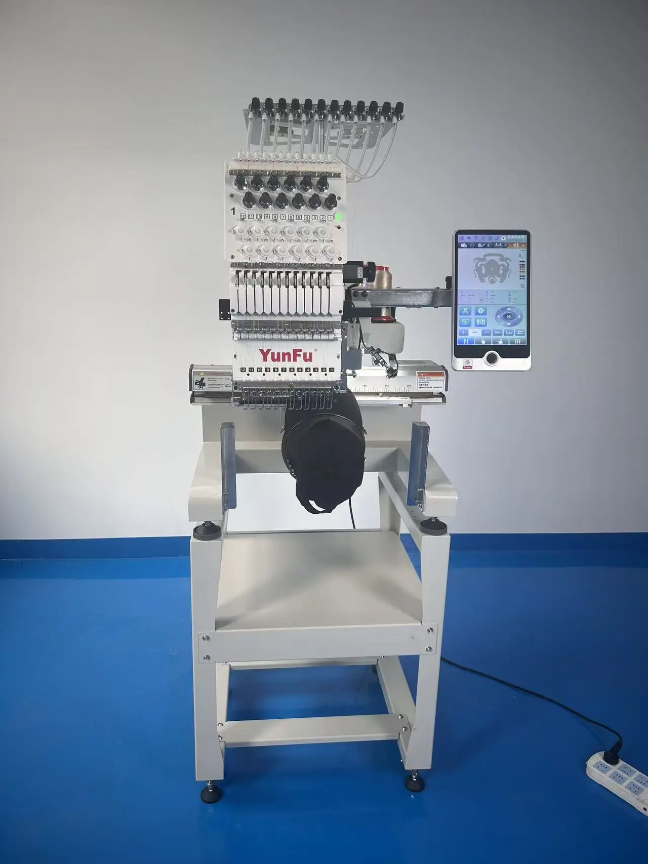 Single Head 12 Needles Embroidery Machine Computerized Software Monogram Features for Cap Flat T-Shirts for Home Use