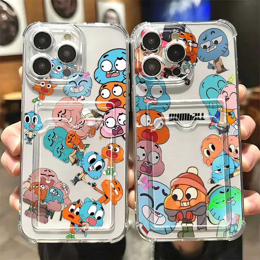 Cartoon G-Gumballs Card Hold Case for Samsung Galaxy A17 A07 A56 A36 A26 A55 A35 A06 A05 A24 A14 A54 A15 A05S A25 A34 A23 4G 5G