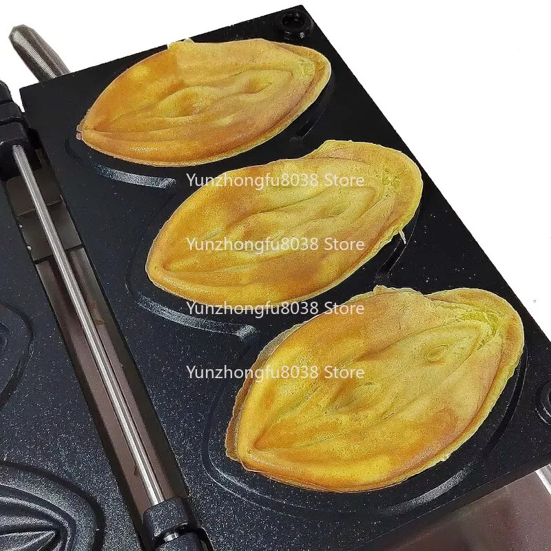 

Commercial Odd Shape Waffle Maker 3 Pcs Non-Stick Waffle Iron Electric Bread Maker Waffle Iron Baker