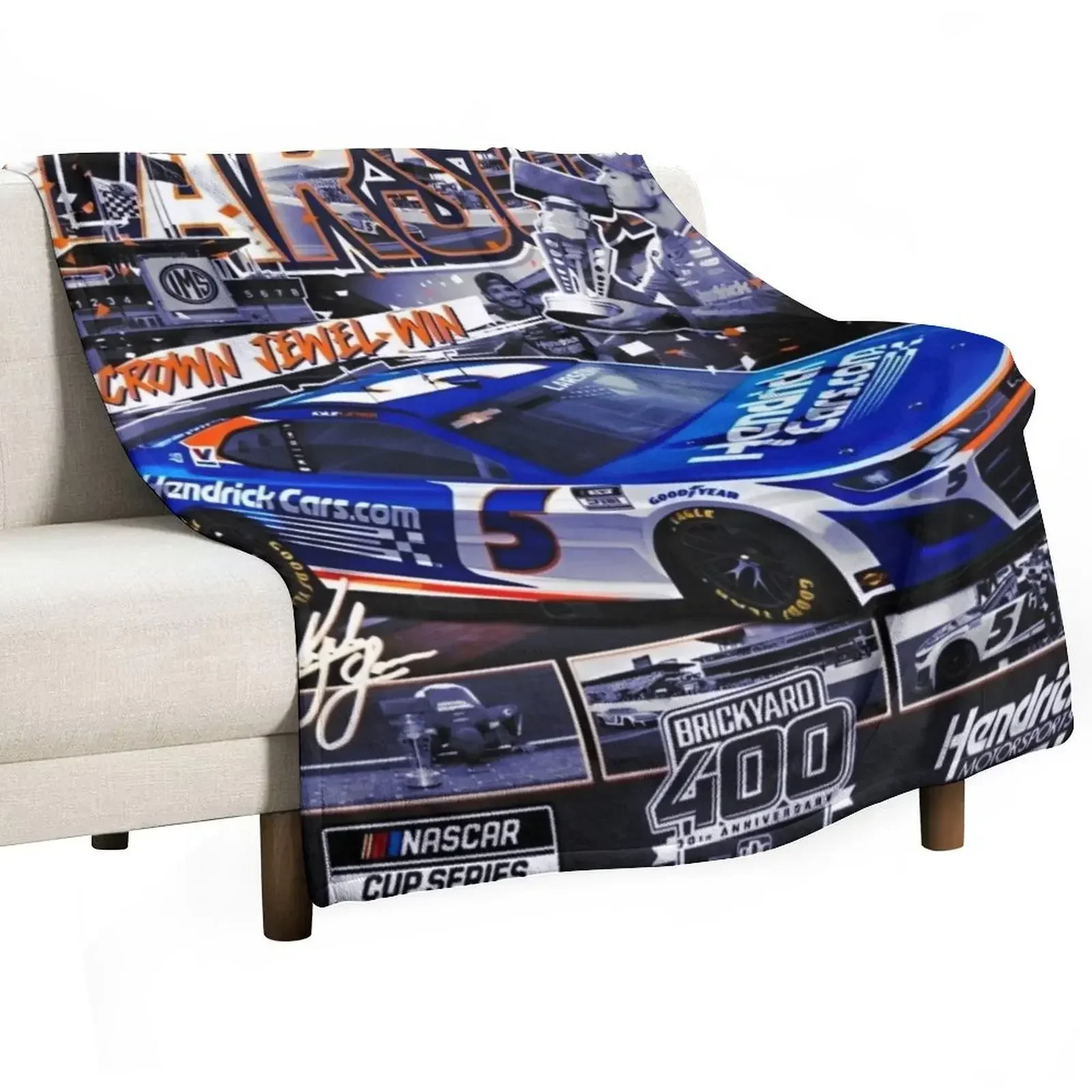 Kyle larson Throw Blanket Furrys Single Sofa Quilt Blankets