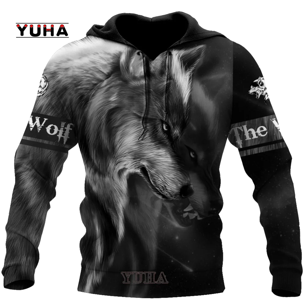 Fenrir-Sudadera con capucha con estampado 3D de lobo para hombre y mujer, suéter de lujo con estampado de Lobo, chaqueta informal, ropa deportiva