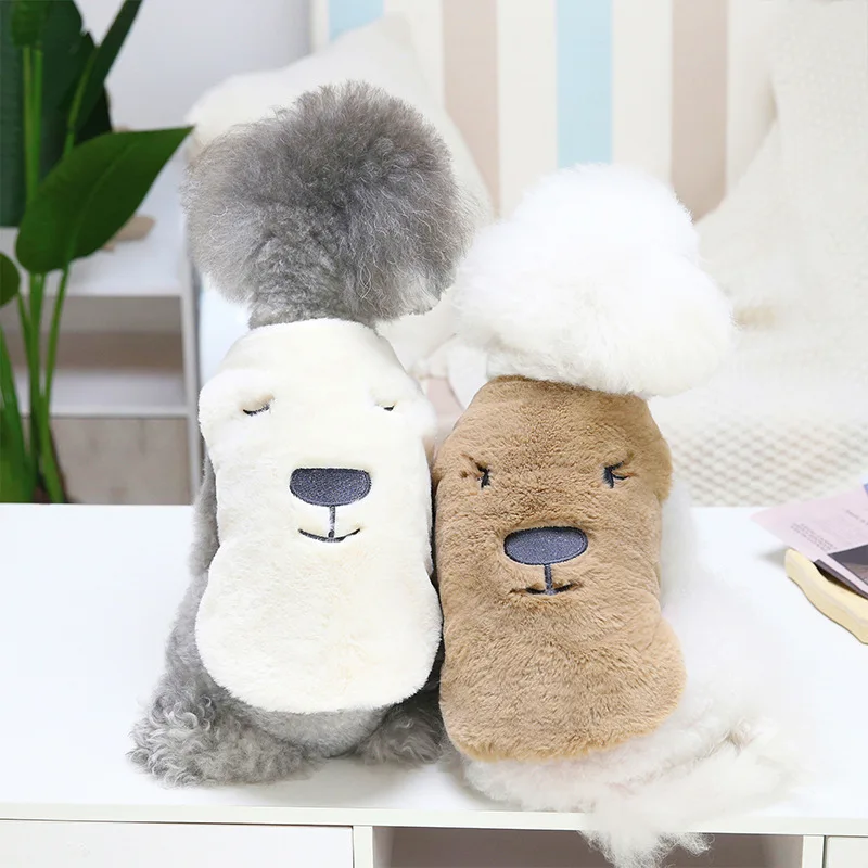 Pet Teddy Bear Legs Plush Coat Autumn/winter Dog Parkas Plush Clothing Compared To Teddy Bear Autumn/winter Vest Puppy Clothes